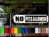 NO PETS ALLOWED Business Window Sign Decal